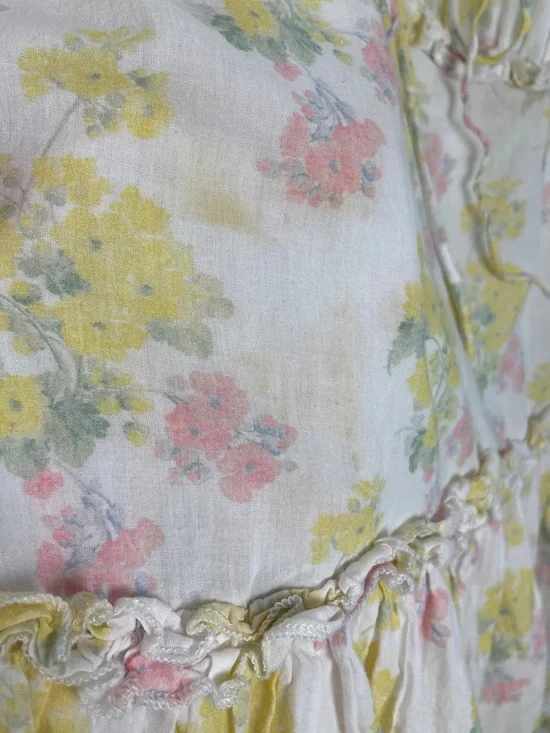 LoveShackFancy Frista Sherbert Sunrise Cotton Floral Mini Dress Size M - Picture 7 of 9